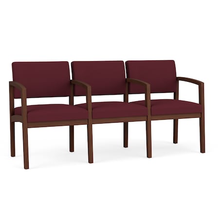 Lesro Lenox 3 Seat Tandem Seating W/ Arms, 65 in W 26 in L 31.5 in H LW3103